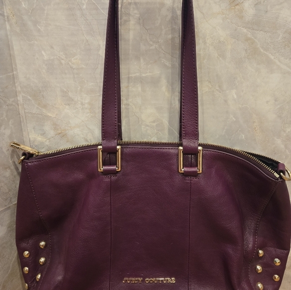 Juicy Couture Purple Leather Tote with Silver Accents - Picture 5 of 5